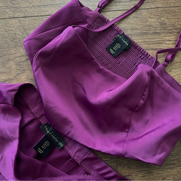 Purple Two-Piece Maxi Dress Skirt Set - Picture 3 of 5